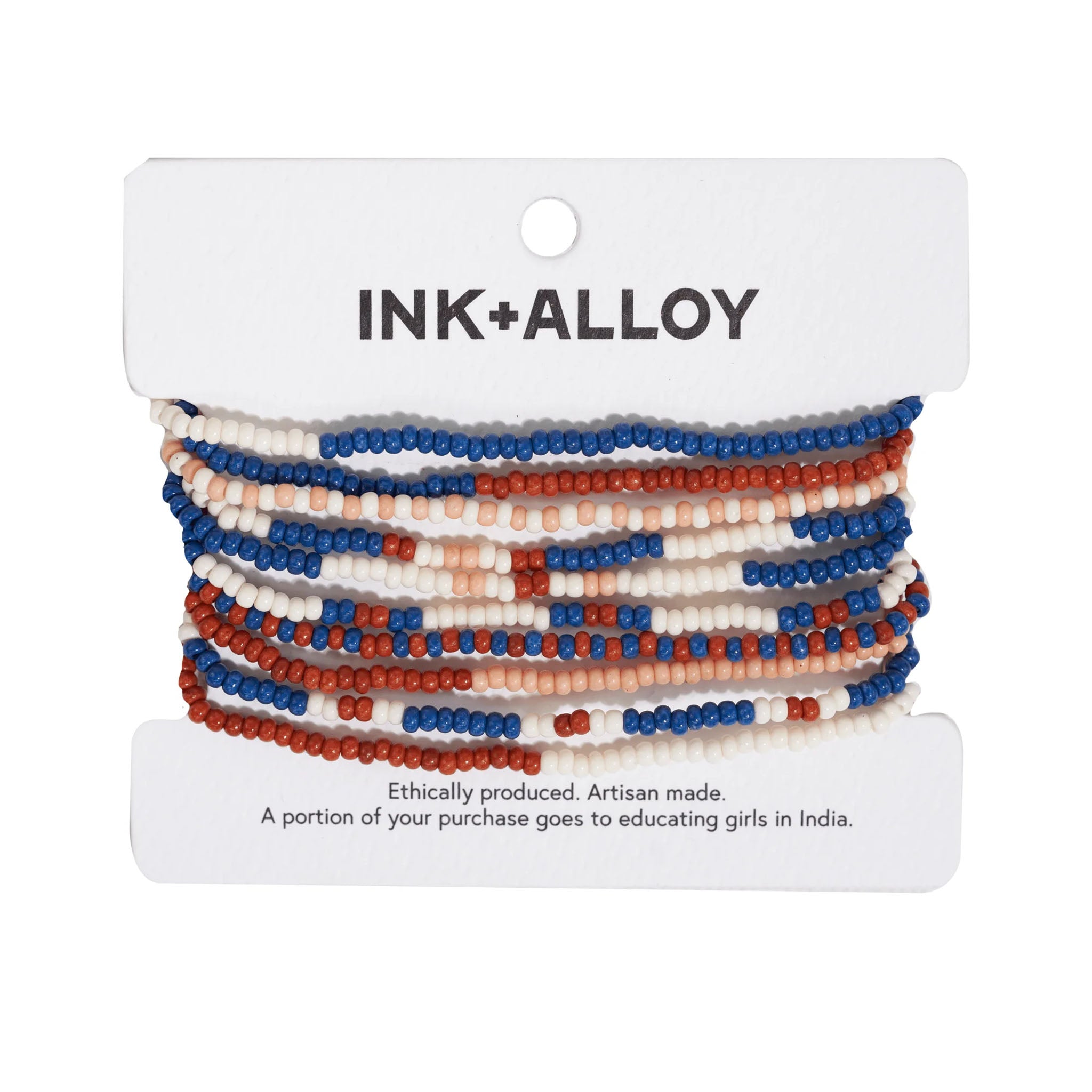 Ink and Alloy 10 Strand Bracelets in Sedona on a white background
