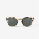 Izipizi #C Light Tortoise Sunglasses on plain background at Addison West.
