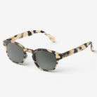 Izipizi #C Light Tortoise Sunglasses on plain background at Addison West.