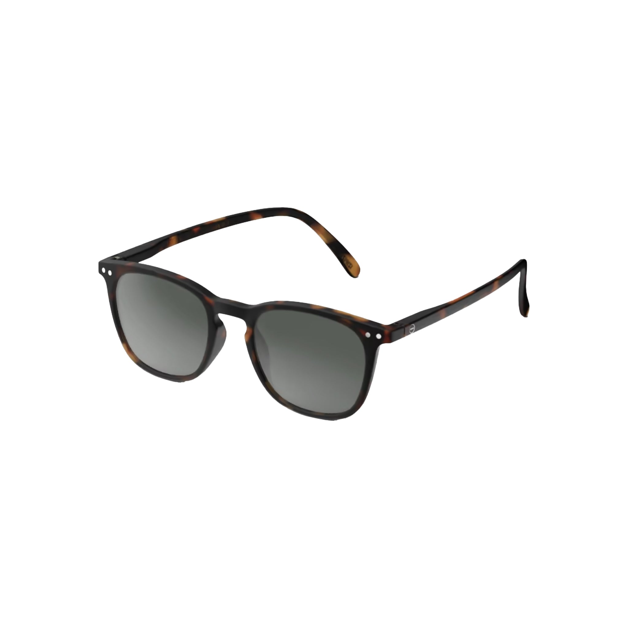 Izipizi #E Tortoise Sunglasses on a white background at Addison West