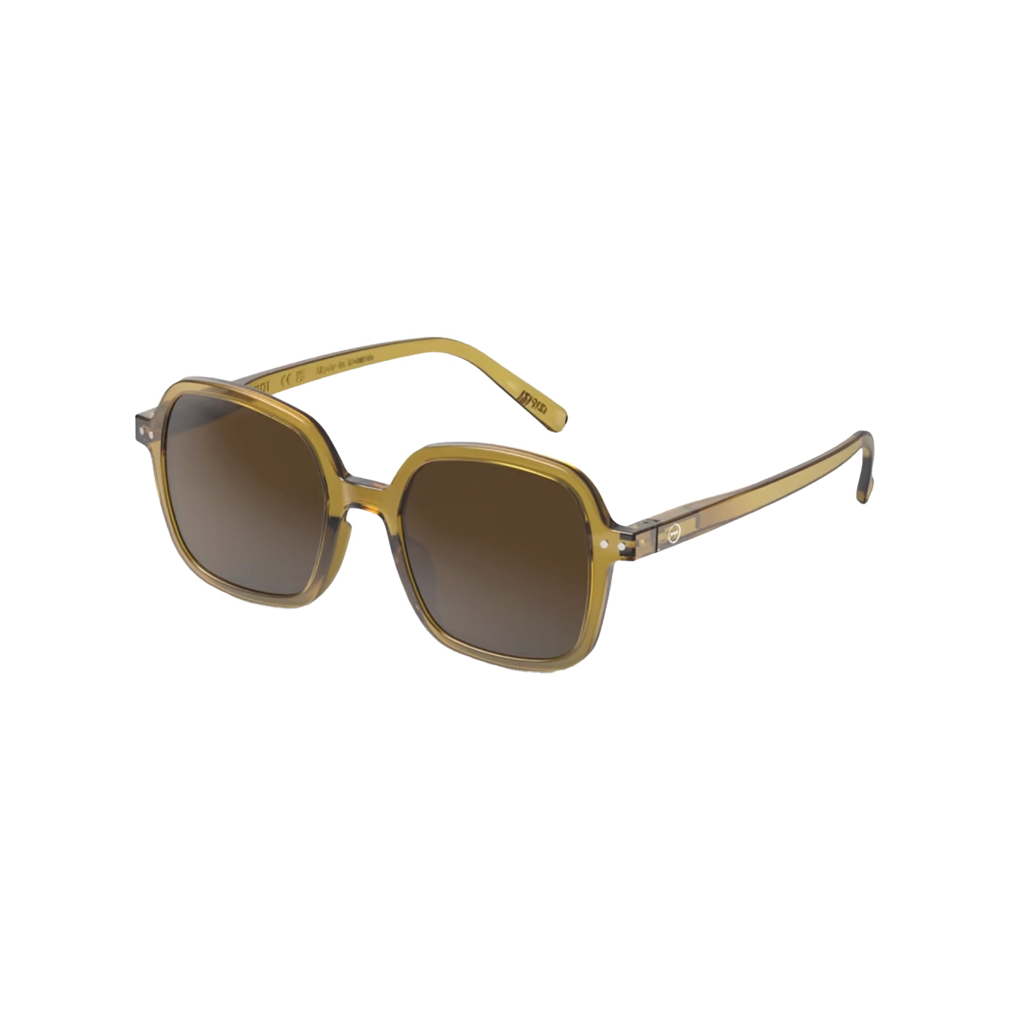 Izipizi #Office Golden Greensunglasses on a white background at Addison West