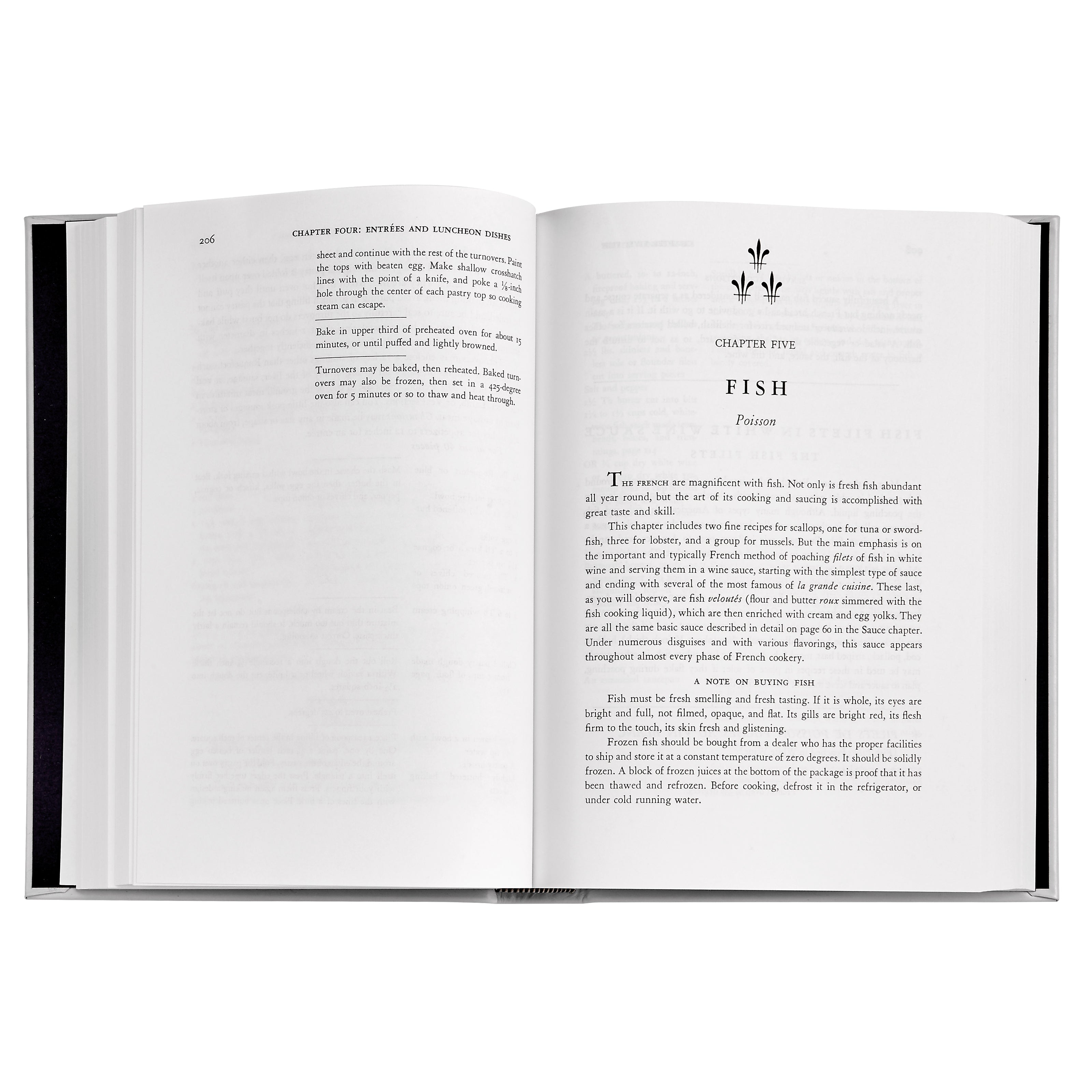 Julia Child's Mastering the Art of French Cooking Leather Bound Edition on white background at Addison West.
