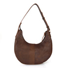 Stella Shoulder Bag in Dark Brown on a white background at Addison West