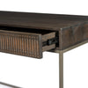 Four Hands Kelby Writing Desk in Carved Vintage Brown on a white background