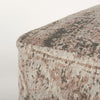 Khloe Small Taupe jacquard cotton woven chenille Pouf in taupe on a white background