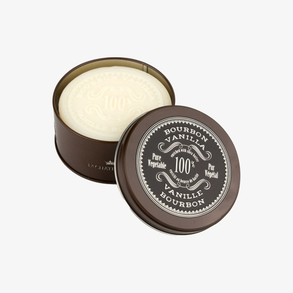 La Chatelaine Bourbon Vanilla Shave Soap on a white background