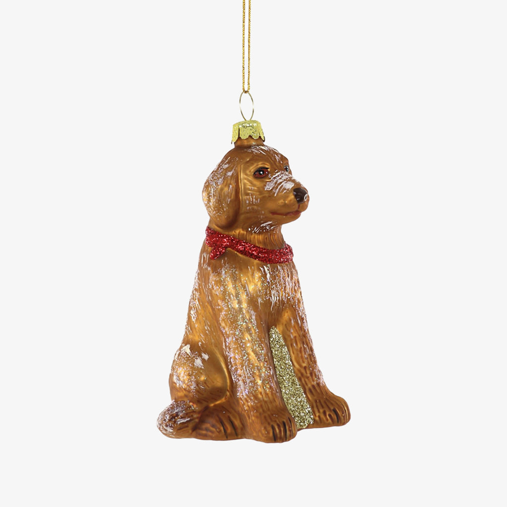 Cody Foster labradoodle dog ornament on a white background