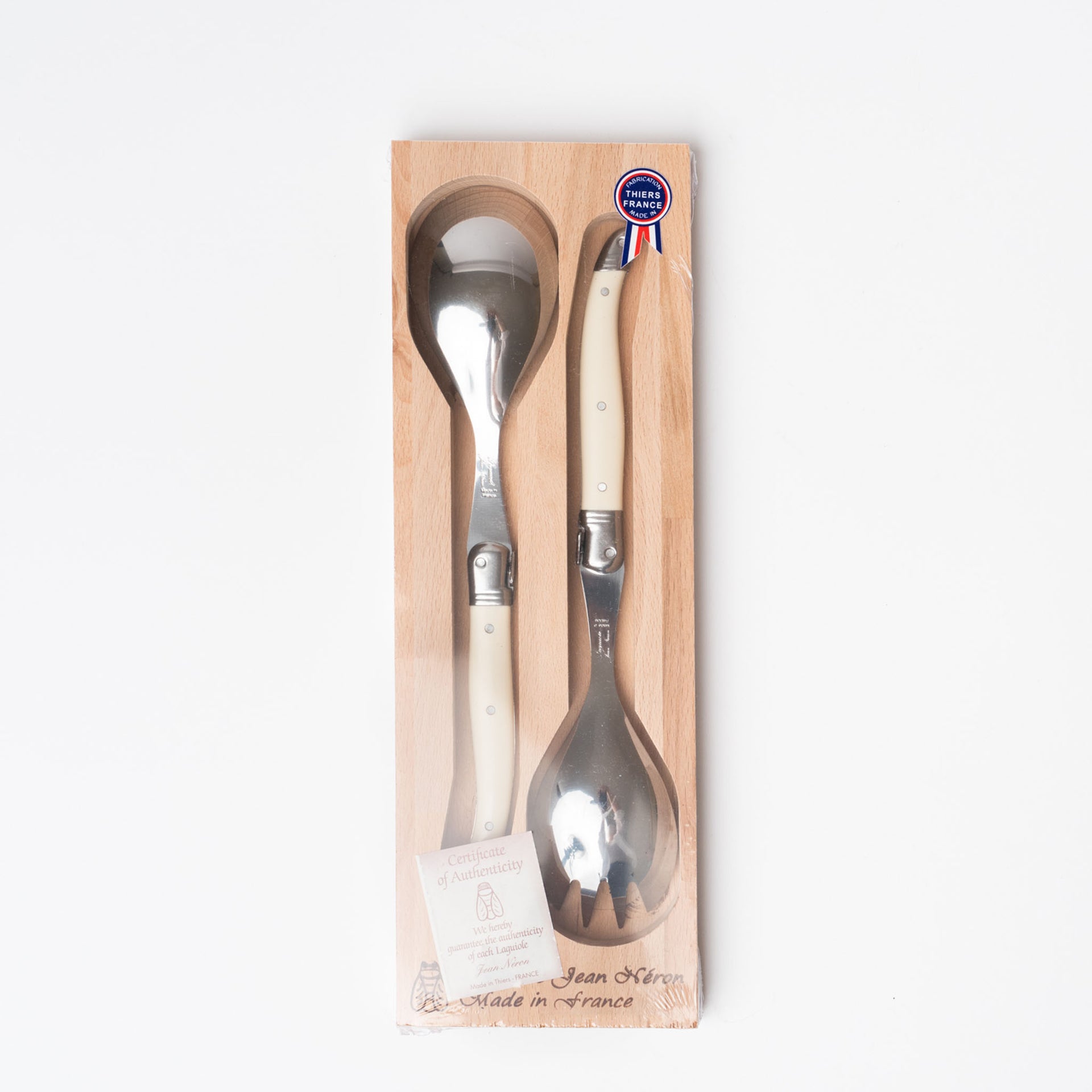Laguiole Salad Serving Set Ivory