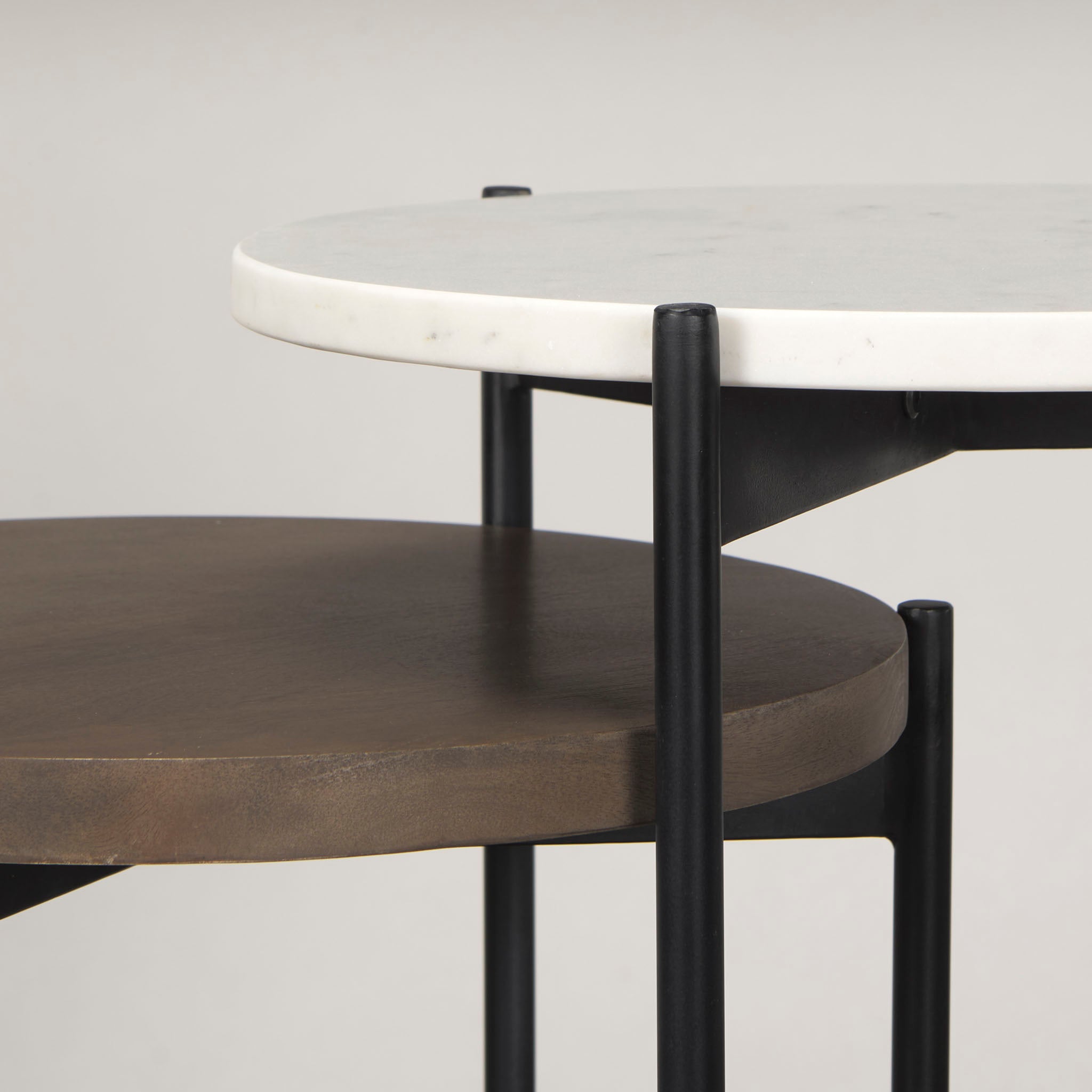 Crudités and Cocktails Nesting Side Tables in Dark Wood - Addison West 