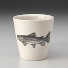 Laura Zindel Brown Trout Bistro Cup on grey background.