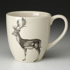 Laura Zindel Fallow Buck Mug with white interior on grey background.