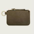 Leather Zip Key Pouch on a beige background at Addison West