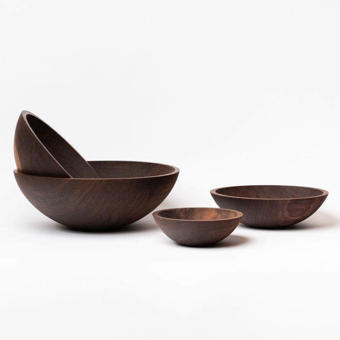 Legacy Bowl in Walnut on a white background at Addison West