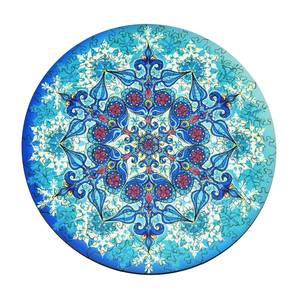 Snowflake image puzzle in blues by Liberty Puzzle