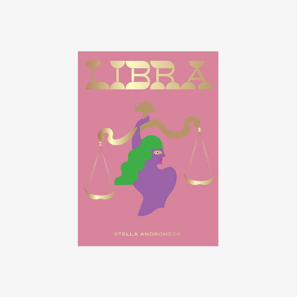 Pink front cover of book titled 'Libra: harness the power of the zodiac' on a white background
