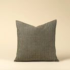 20" Linen Chambray Pillow in Green on a beige background at Addison West