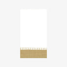 Beige woven mat with a white border on a white background