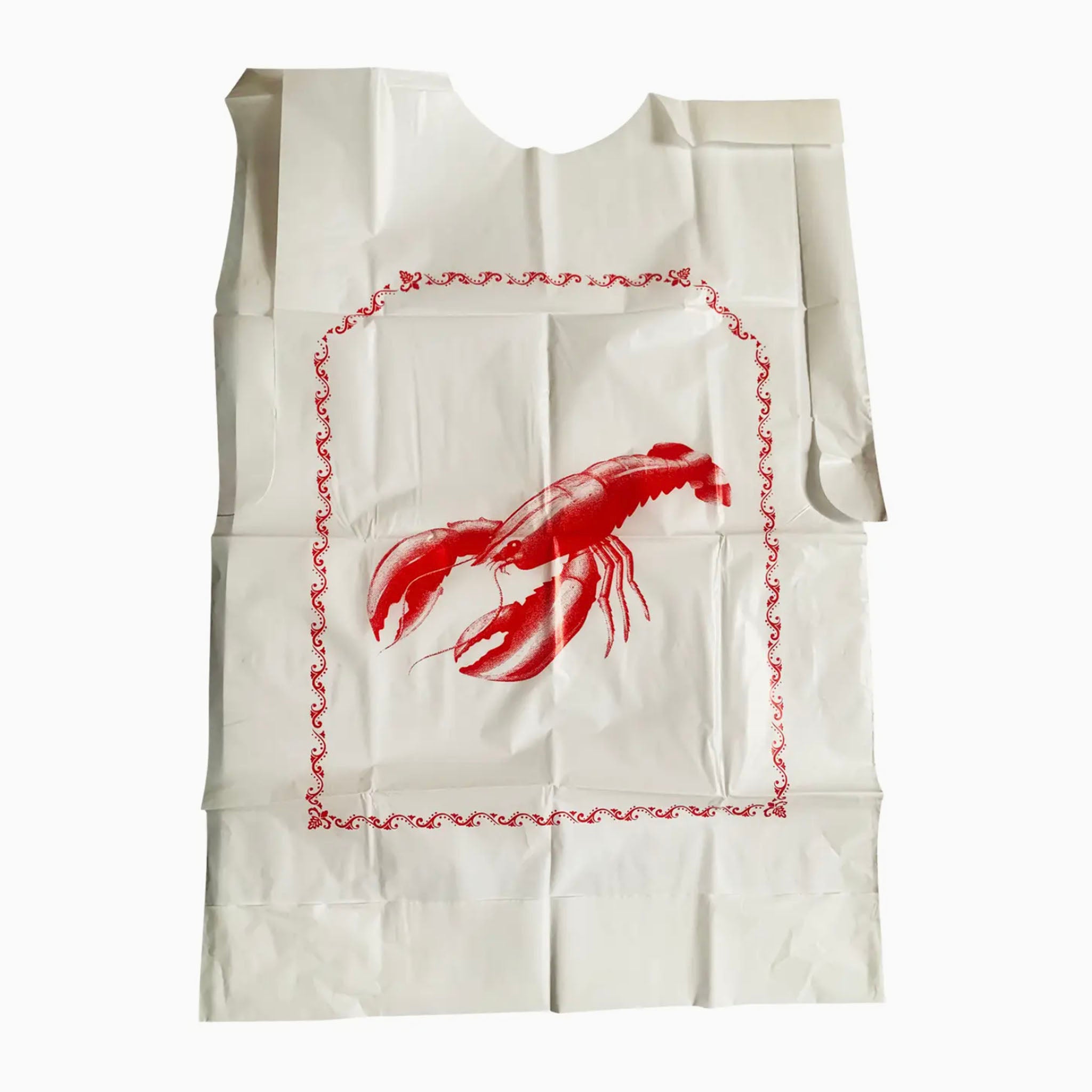 Classic plastic Lobster Bibs Pack of 6 on a white background