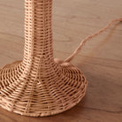 Close up of Augusta Mini Table Lamp base on a wood table