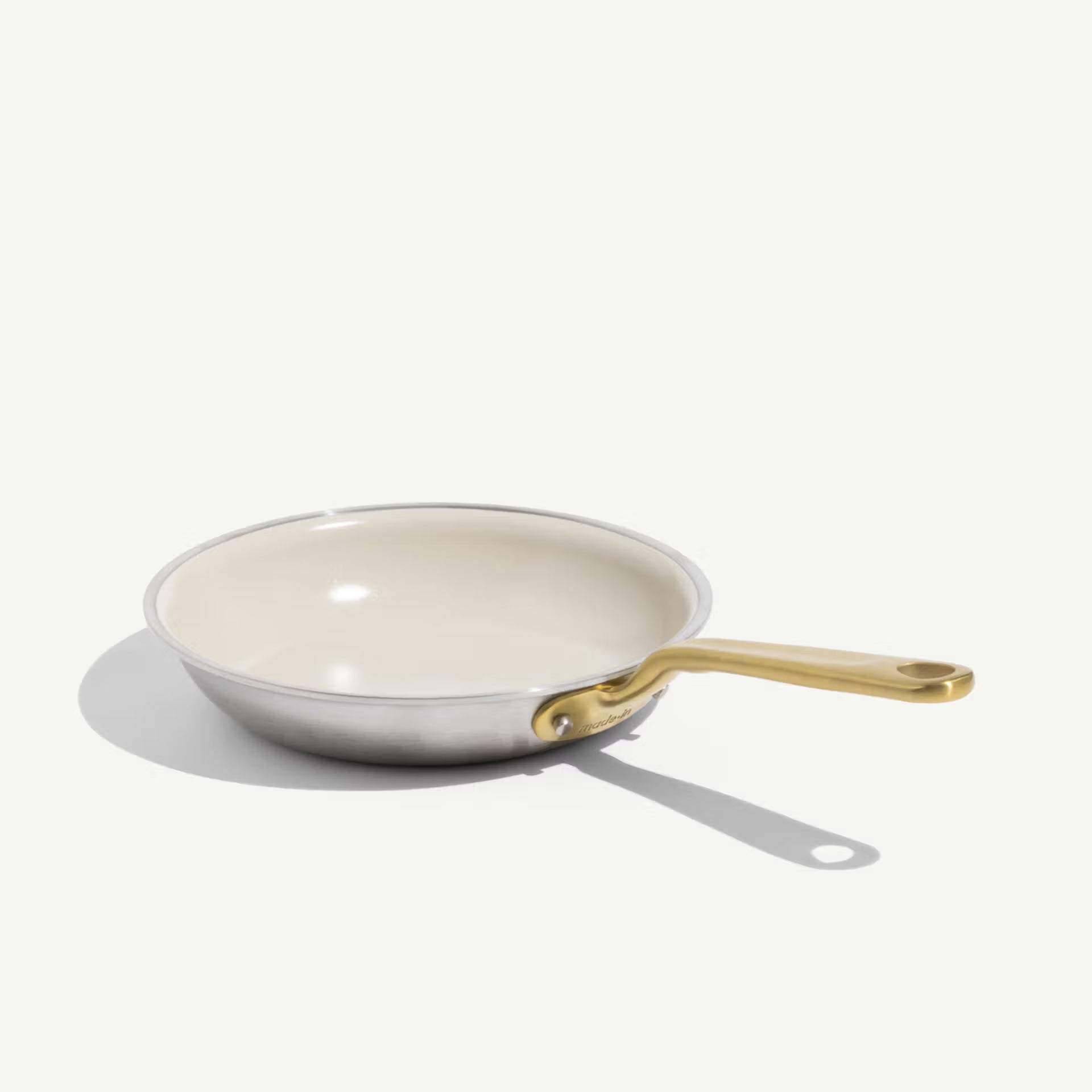 Made In CeramiClad™ 8” Non-stick Fry Pan in Antique Brass on a white background at Addison West