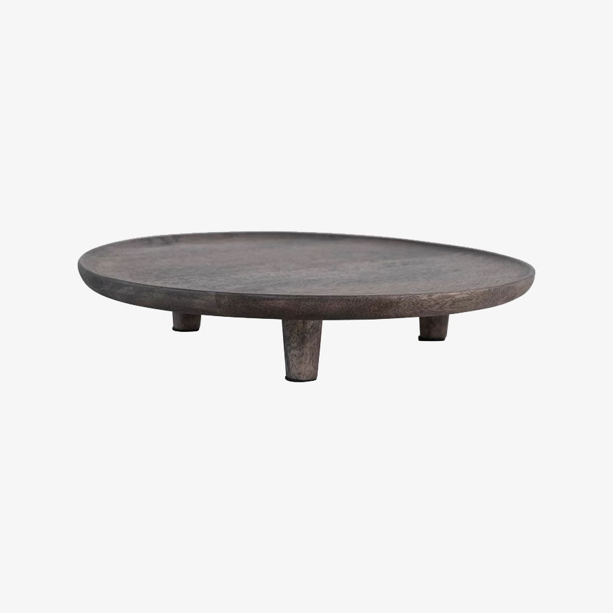 Mango Wood Footed Pedestal - Addison West 