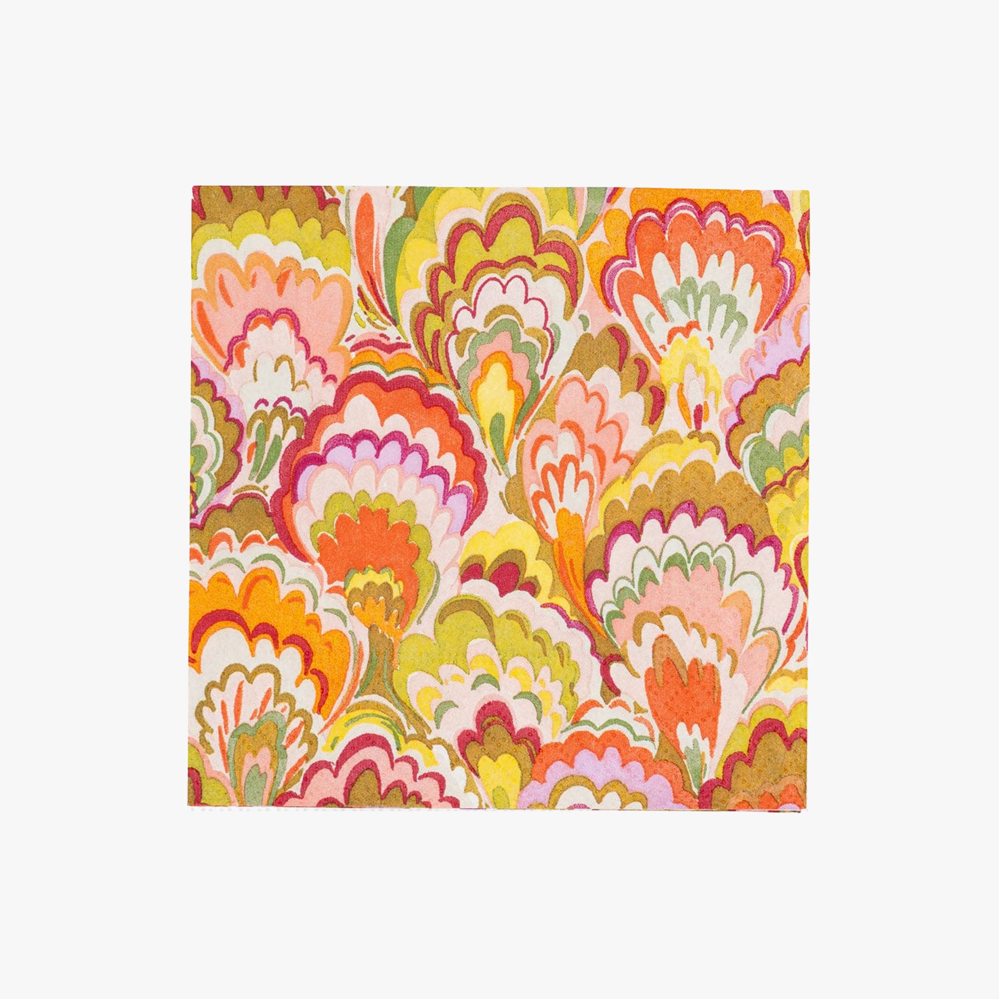 Caspari Marbled Ceramica Cocktail Napkin on a white background