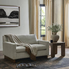 Marquez Sleeper Chair in Alameda Snow in a modern living room