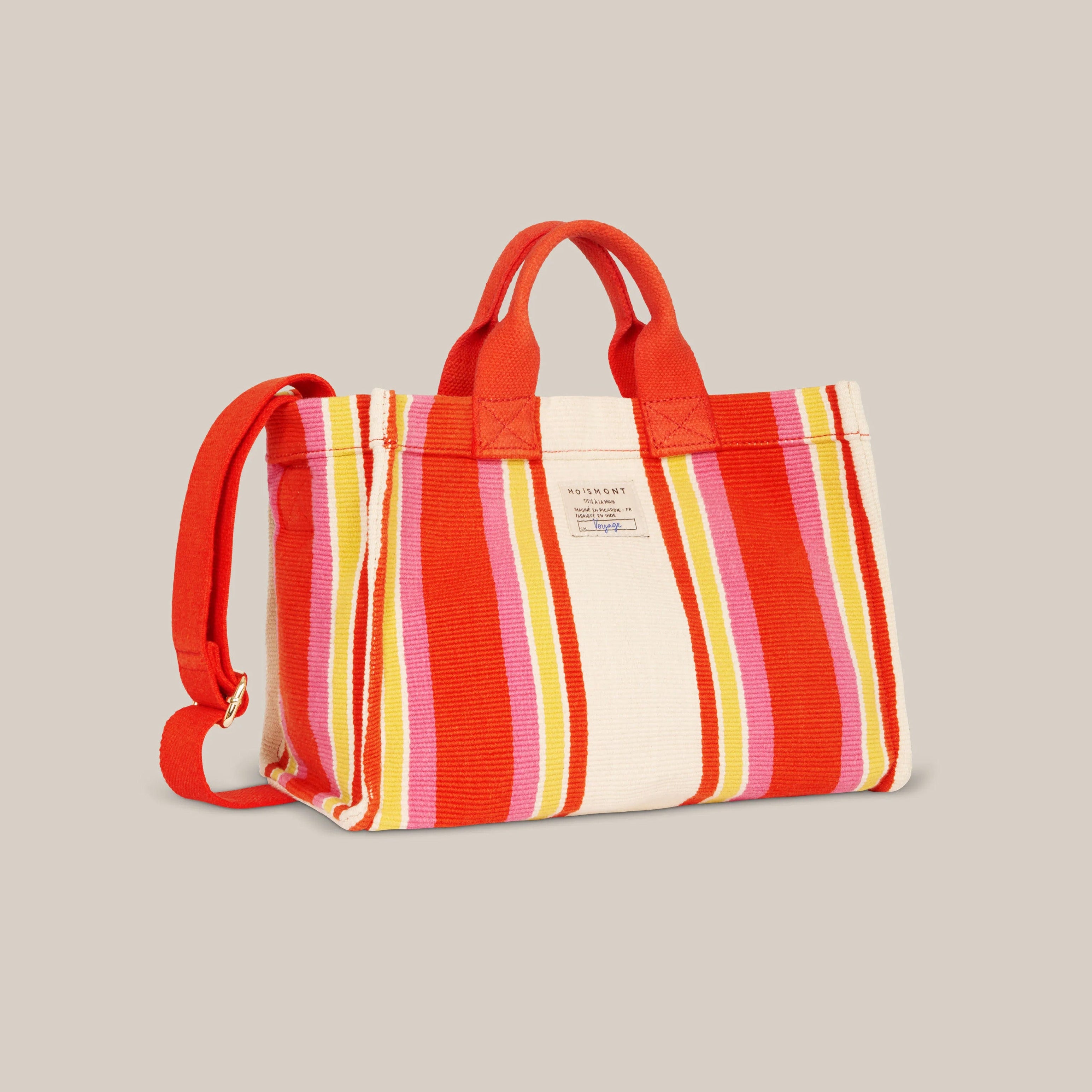 Mini Cabas N°45 in Bari Spritz on a beige background at Addison West