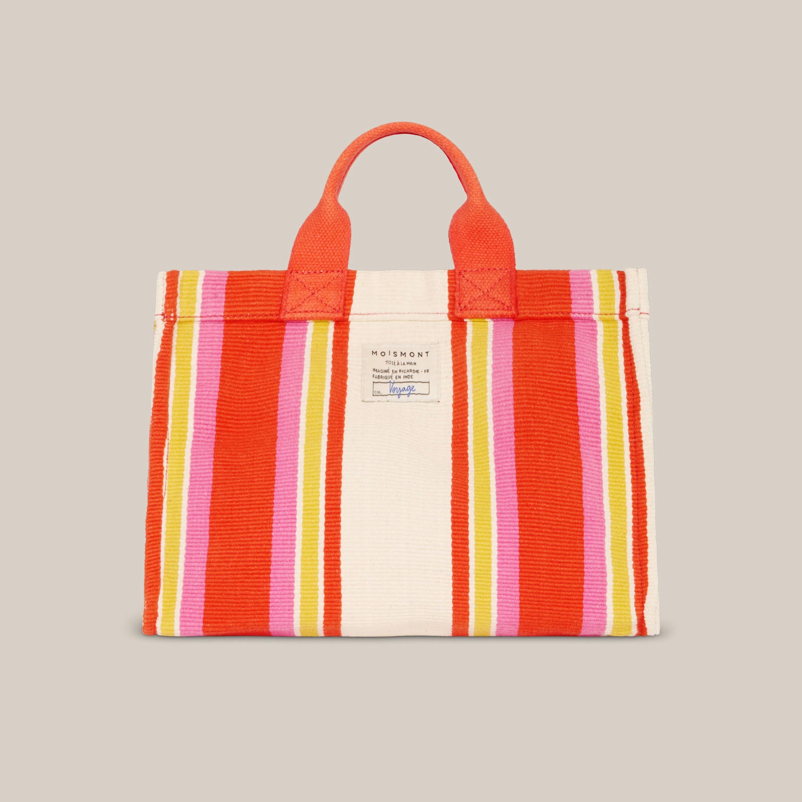 Mini Cabas N°45 in Bari Spritz on a beige background at Addison West