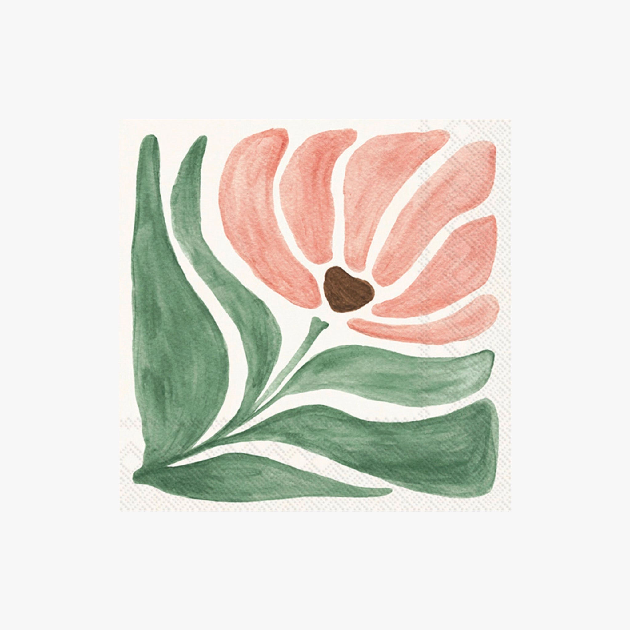 Modern Petals Peach Cocktail Napkin on a white background