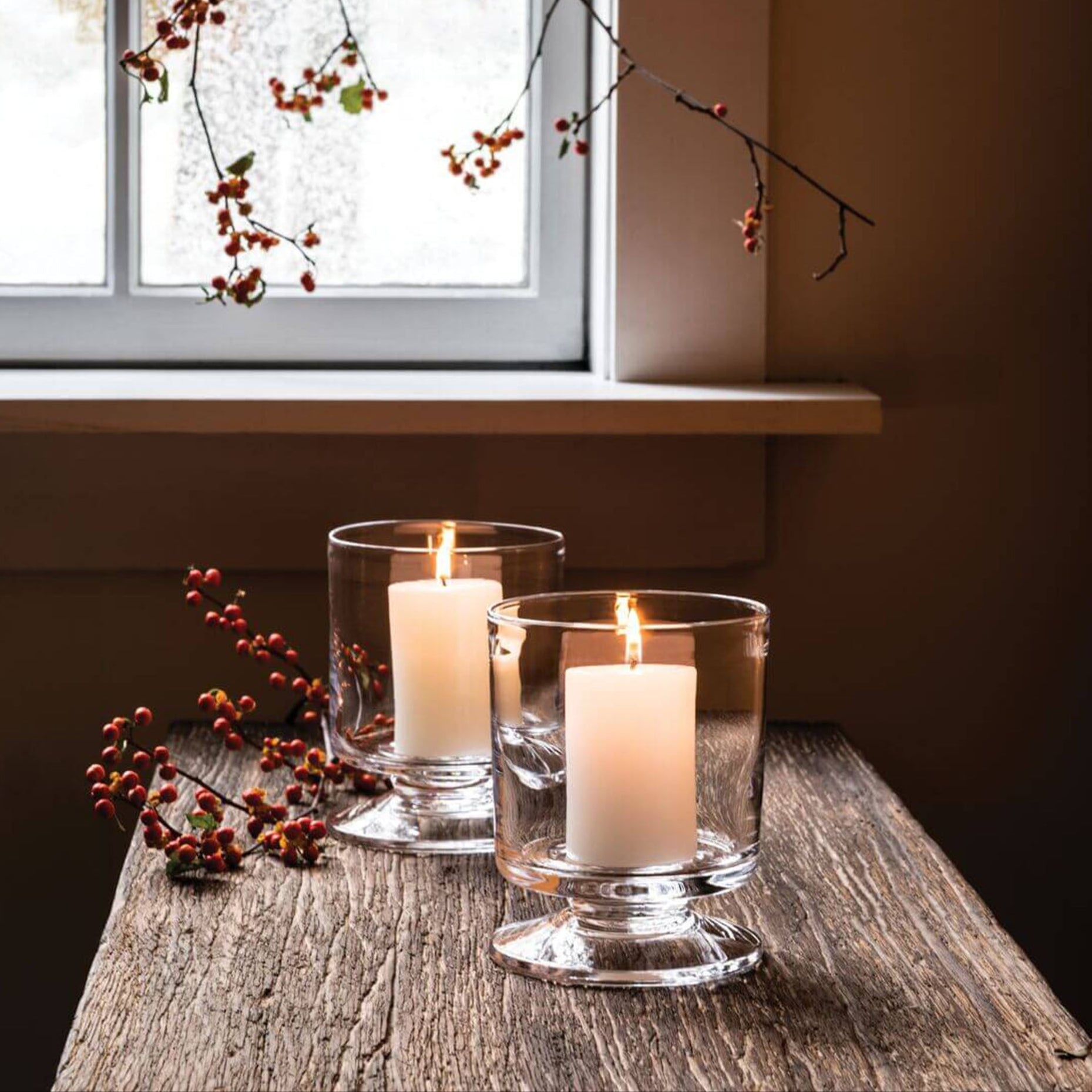 Nantucket Hurricane, Set of 2 Small on a wood table at Addison West
