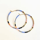Ocean Breakup Large Beaded Hoop Earrings in Amazon on white background at the Addison West.