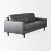 Olaf Grey Leather Sofa on a white background on a white background