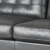 Close up of Olaf Grey Leather Sofa on a white background