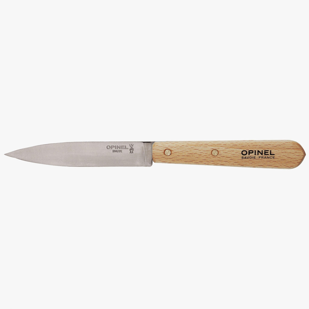 Opinel Paring Knife with beechwood handle on a white background