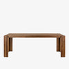 Four Hands Orla farmhouse style dining table in toasted acacia wood on a white background