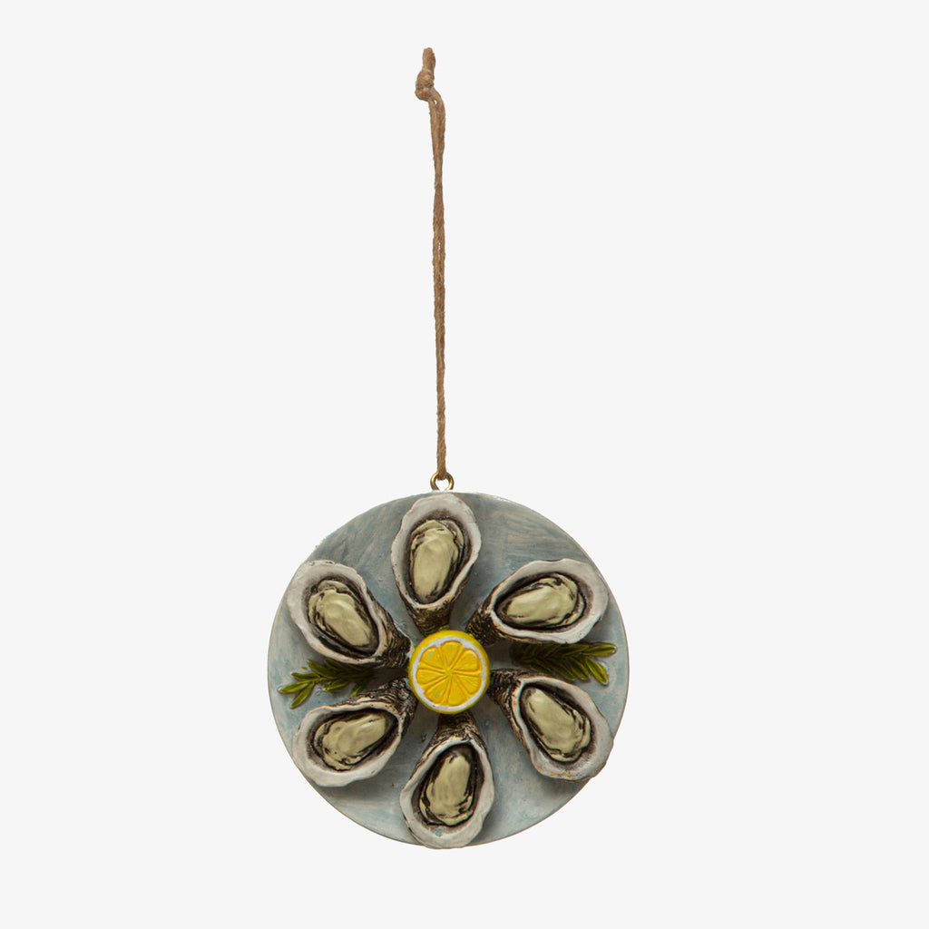 Oysters on Half Shells Ornament on a white background