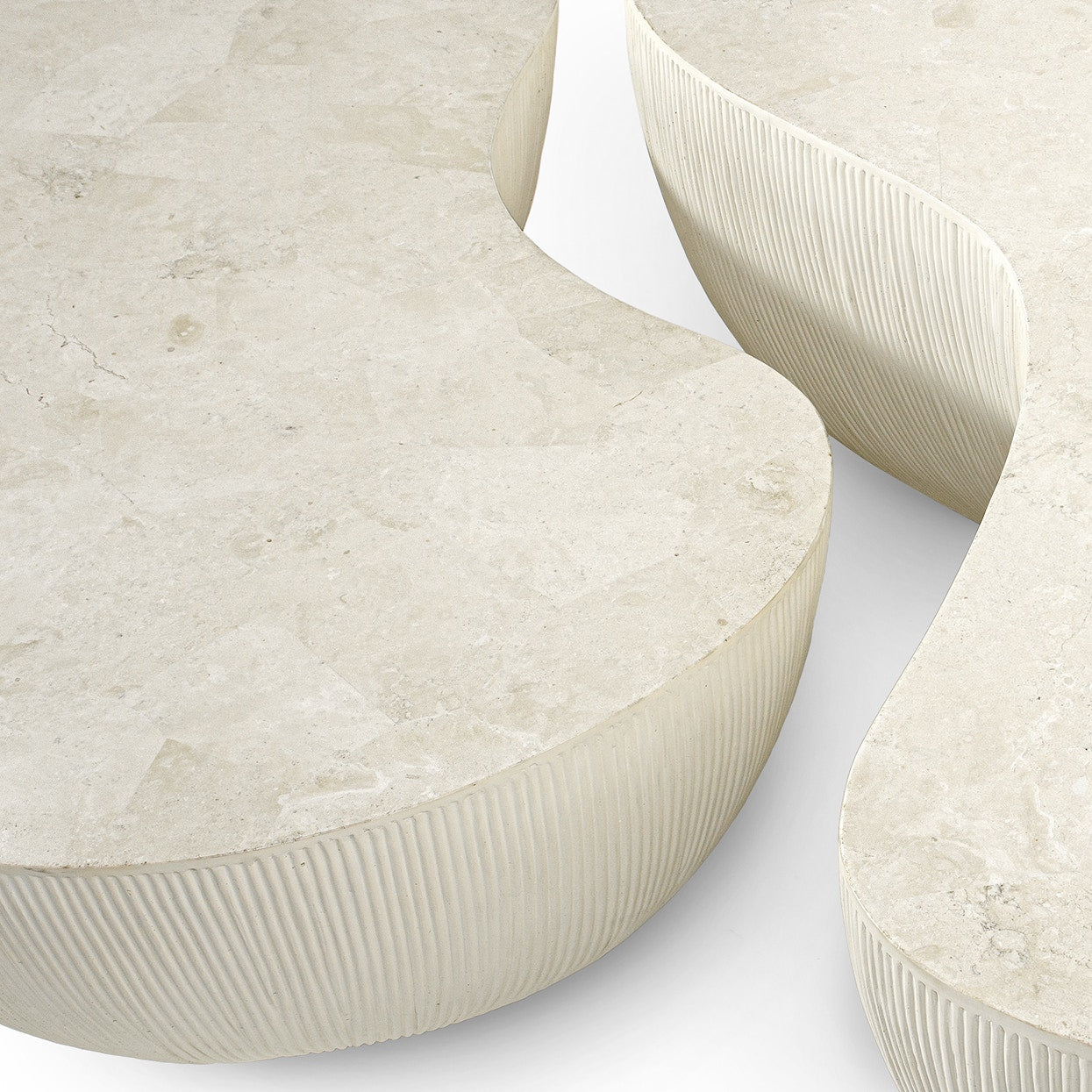 Palecek Calanova Outdoor Small Coffee Table, White on white background at Addison West.