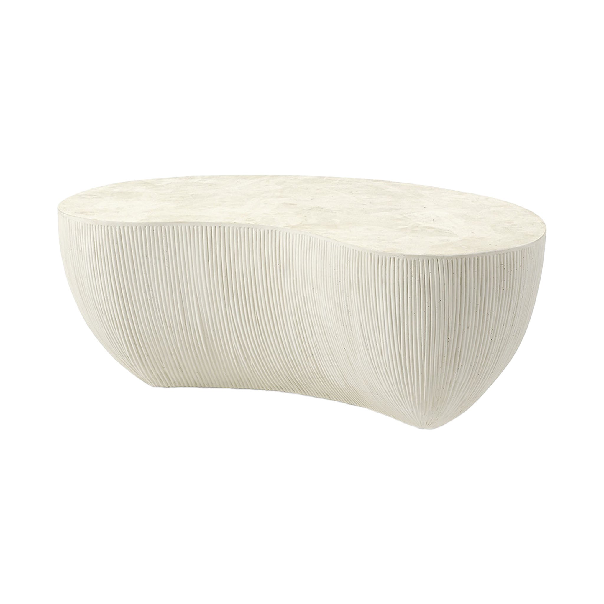 Palecek Calanova Outdoor Small Coffee Table, White on white background at Addison West.