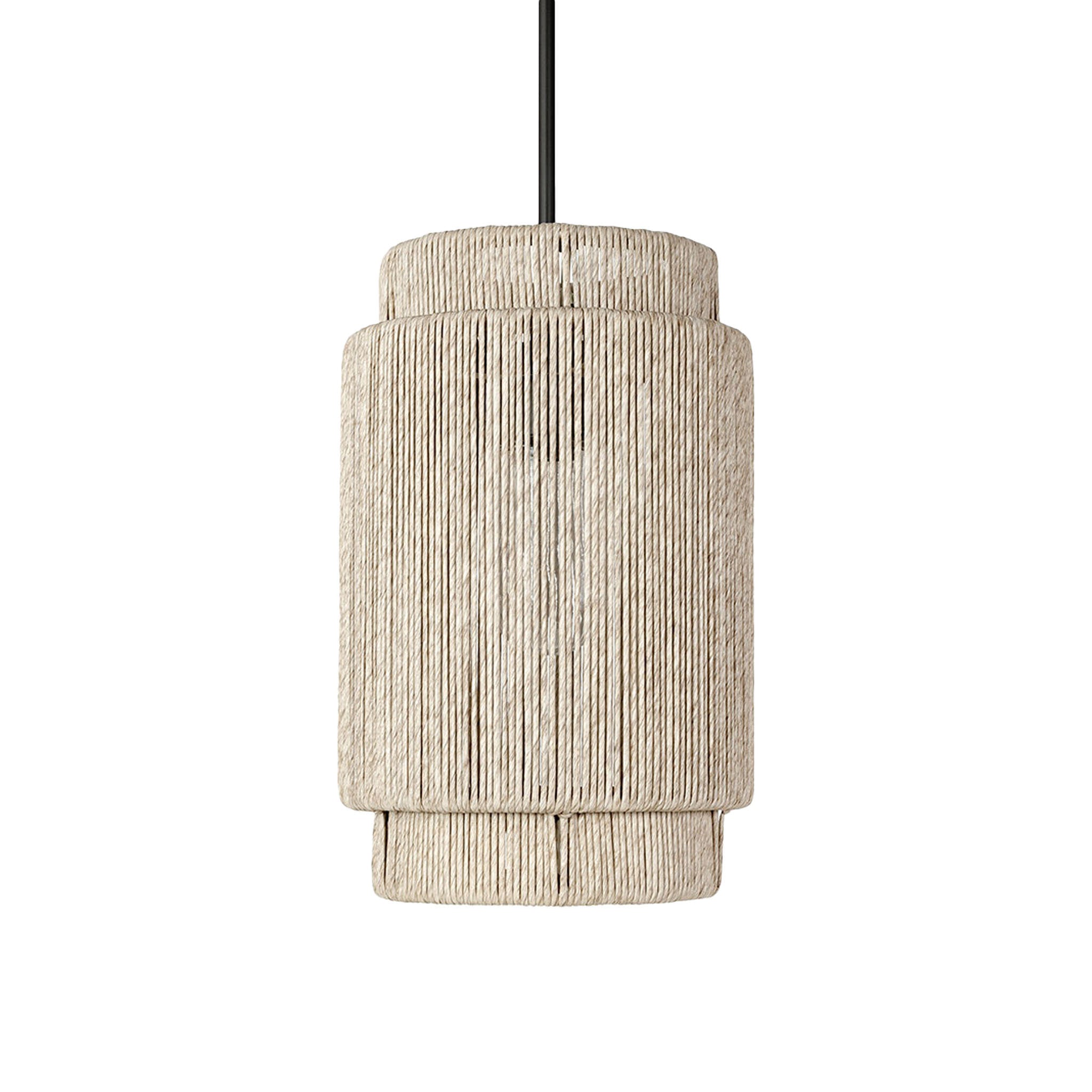Palecek Everly Outdoor Pendant in Natural, Small on white background at Addison West.