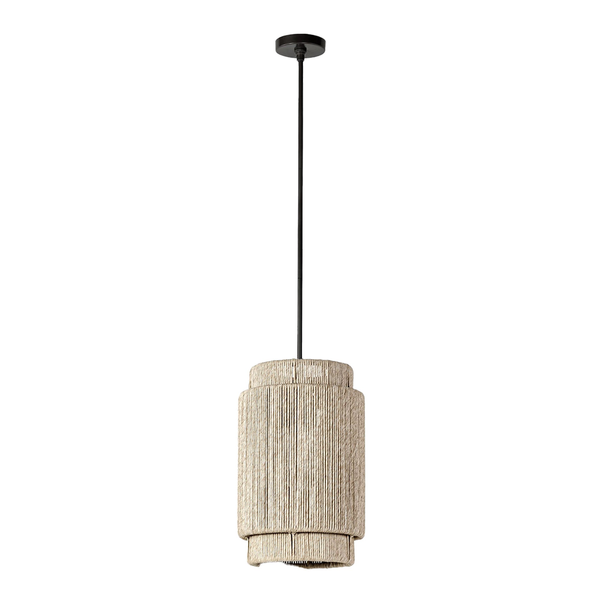 Palecek Everly Outdoor Pendant in Natural, Small on white background at Addison West.