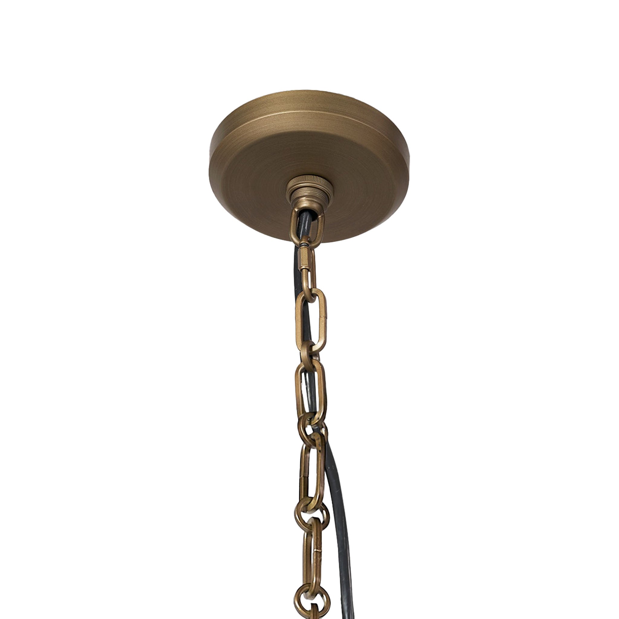 Palecek Hollister Outdoor Large Chandelier, Black on white background at the Addison West.