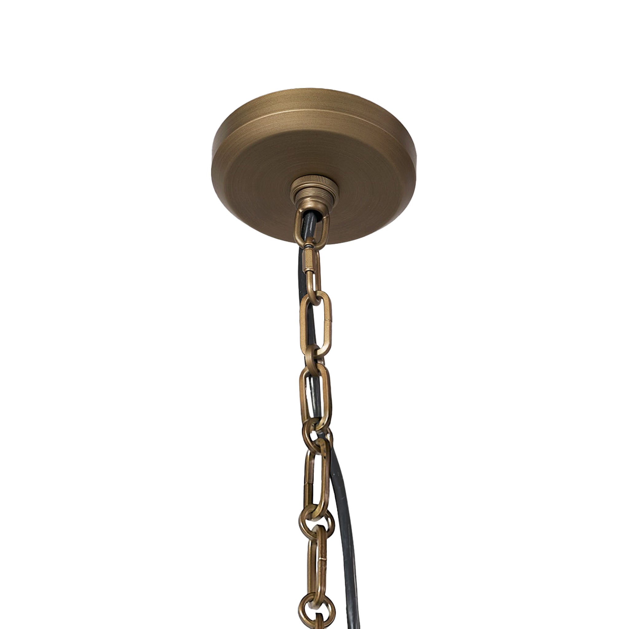 Palecek Hollister Outdoor Small Chandelier, Black on white background at the Addison West.