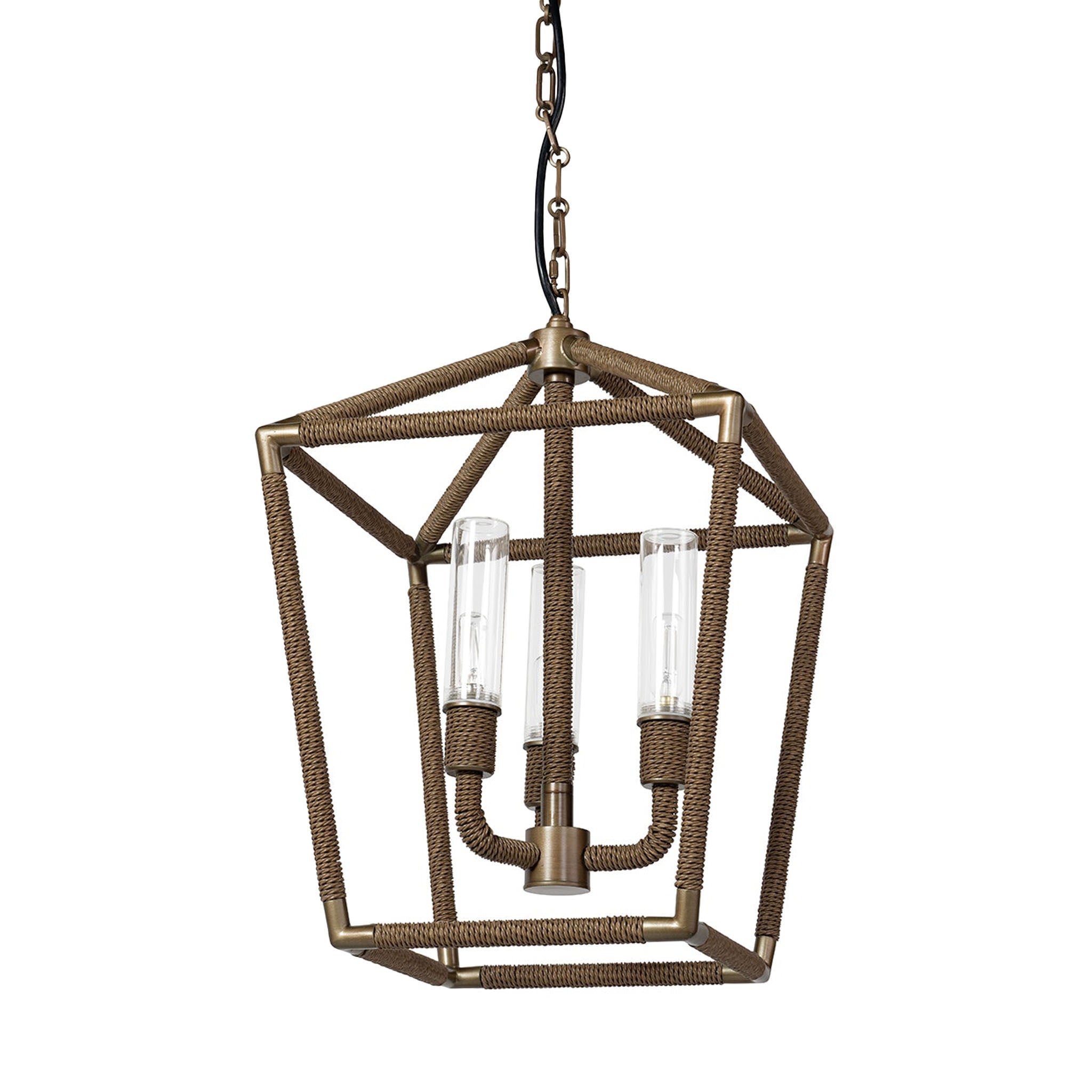 Palecek Hollister Outdoor Small Chandelier, Natural on white background at the Addison West.