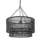 Palecek Tanner Outdoor Drum Pendant, Black on white background at the Addison West.