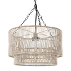 Palecek Tanner Outdoor Drum Pendant, Natural on white background at the Addison West.