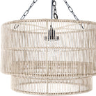 Palecek Tanner Outdoor Drum Pendant, Natural on white background at the Addison West.