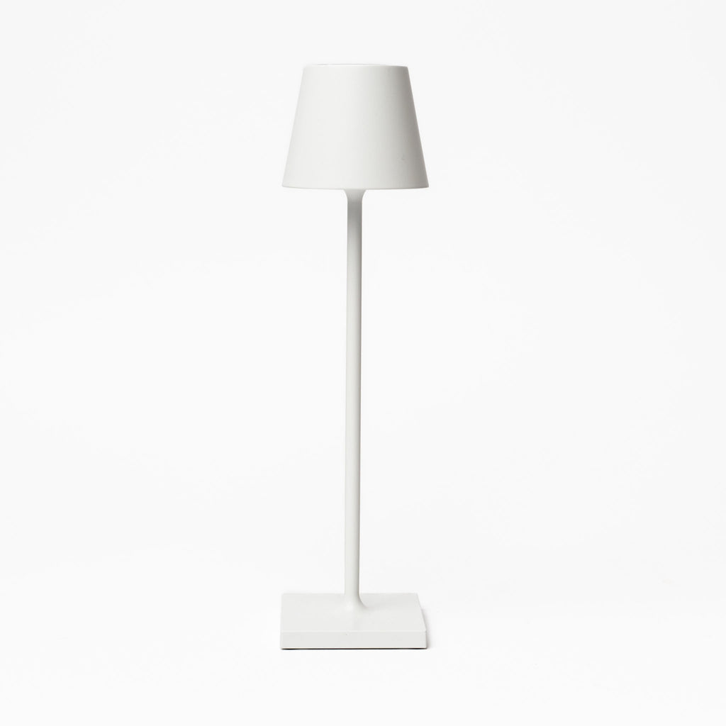 Poldina Pro micro table lamp in white on a white background