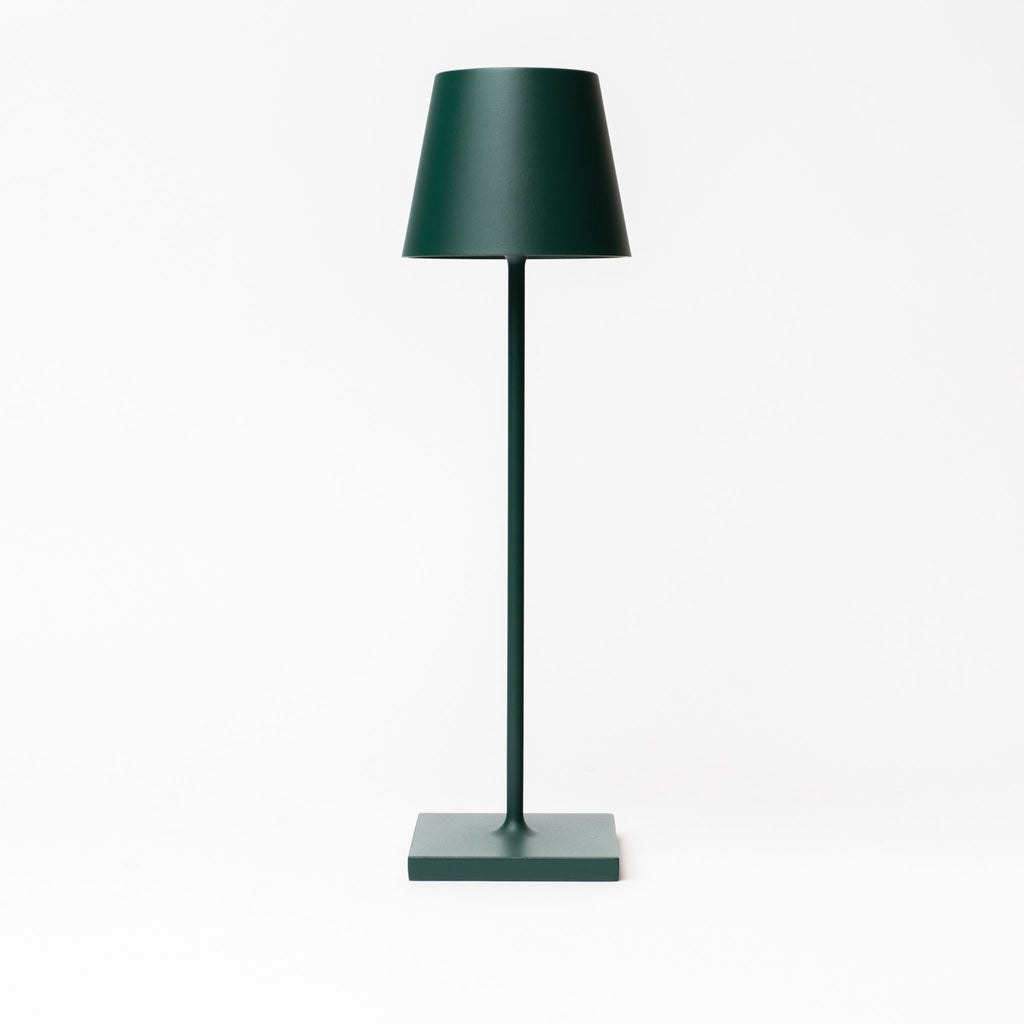 Poldina Pro Table Lamp in Dark Green on a white background