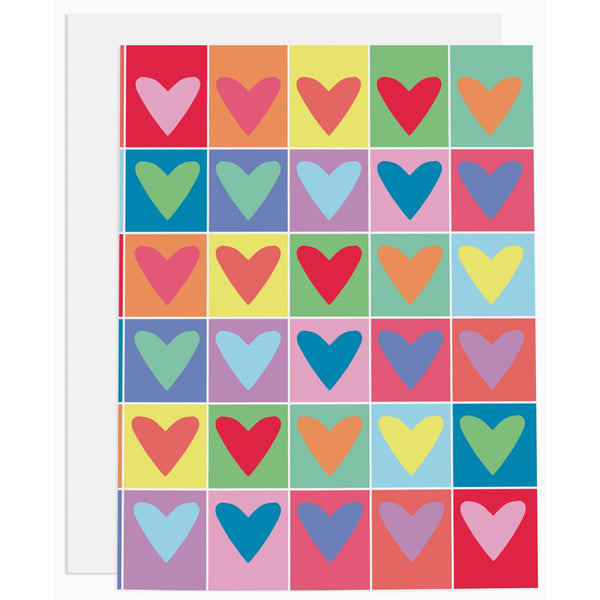 Rainbow Hearts Greeting Card on white background
